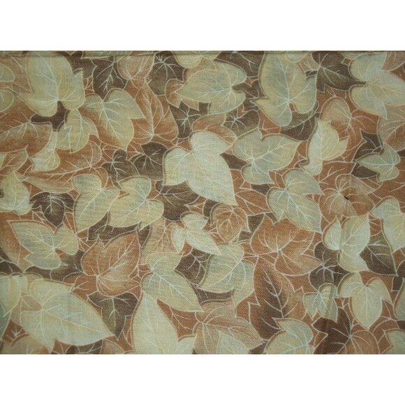 1 Yard Windsor Collection Hoffman California Quilting Fabric Brown Beige Leaves - Picture 1 of 6